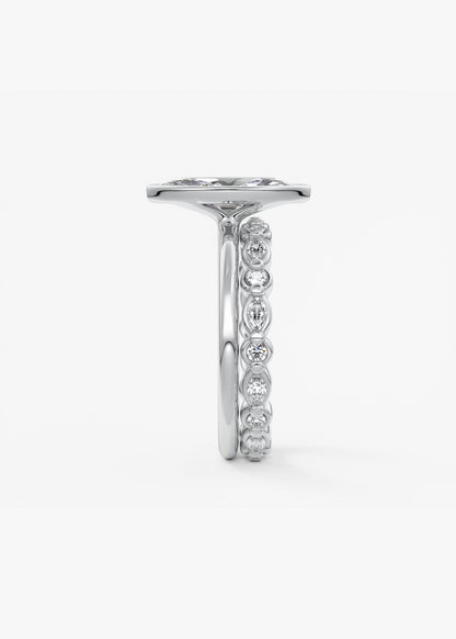 Marquise Bezel Lab Grown Diamond Engagement Ring