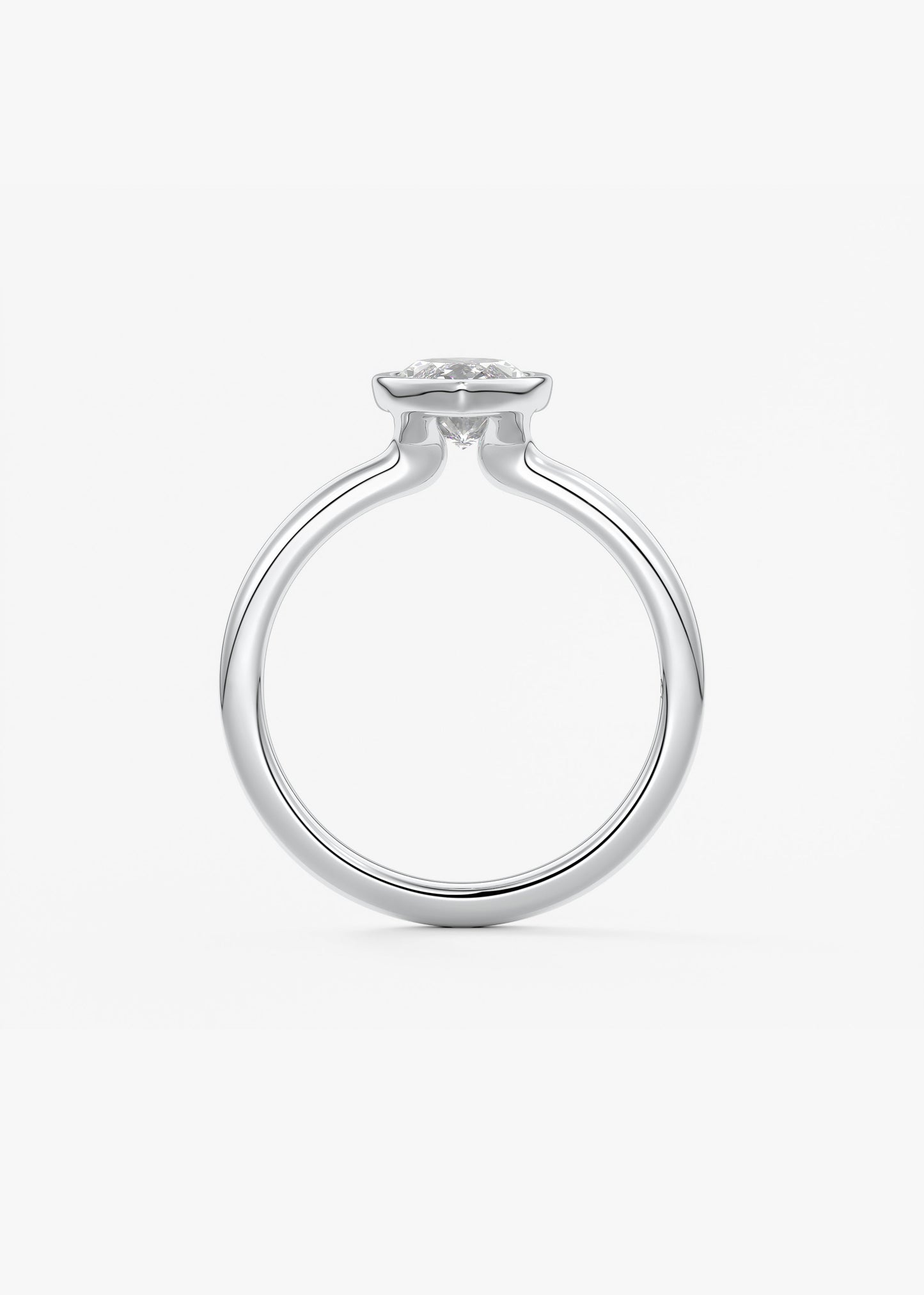 Marquise Bezel Lab Grown Diamond Engagement Ring