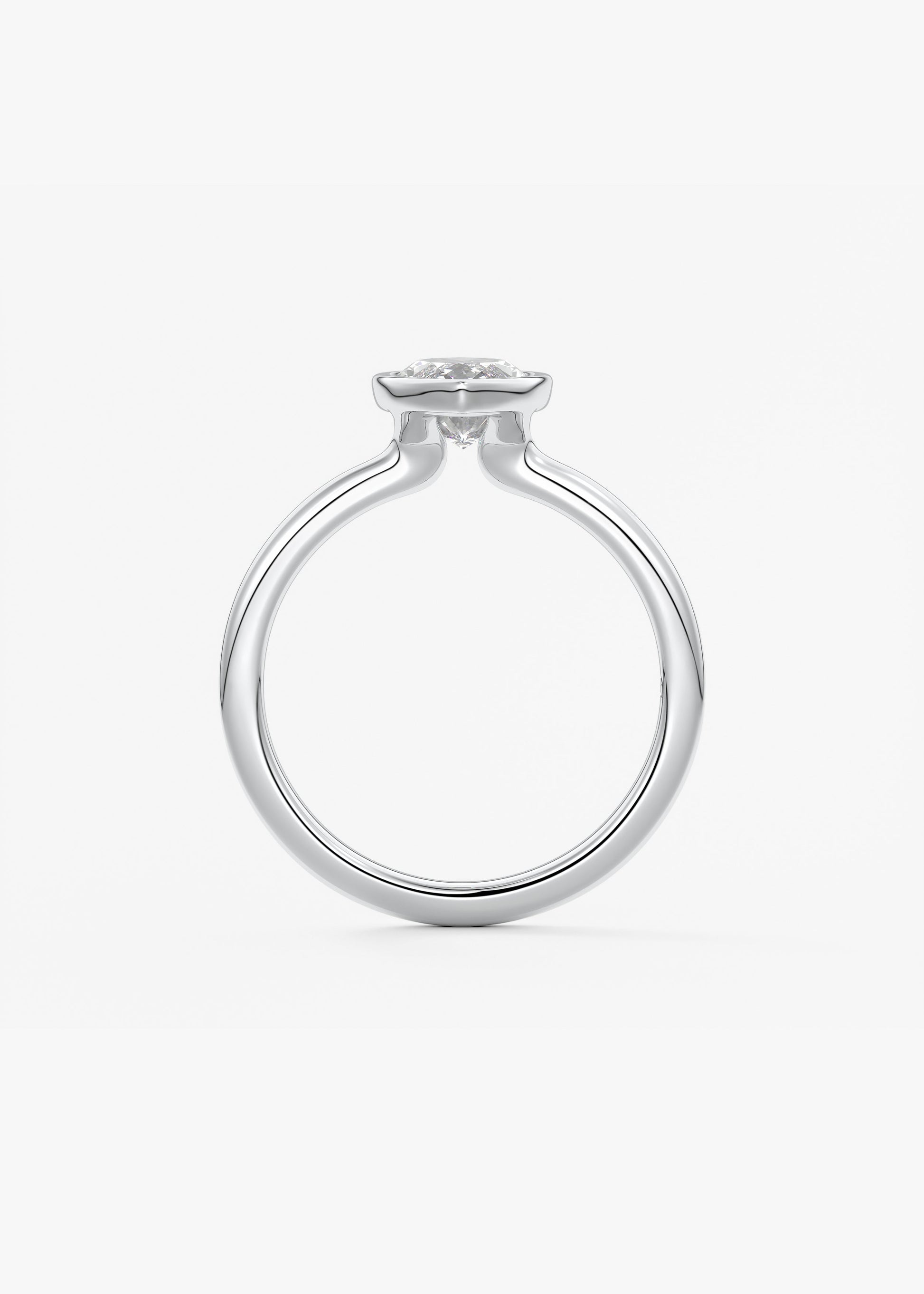 Marquise Bezel Lab Grown Diamond Engagement Ring