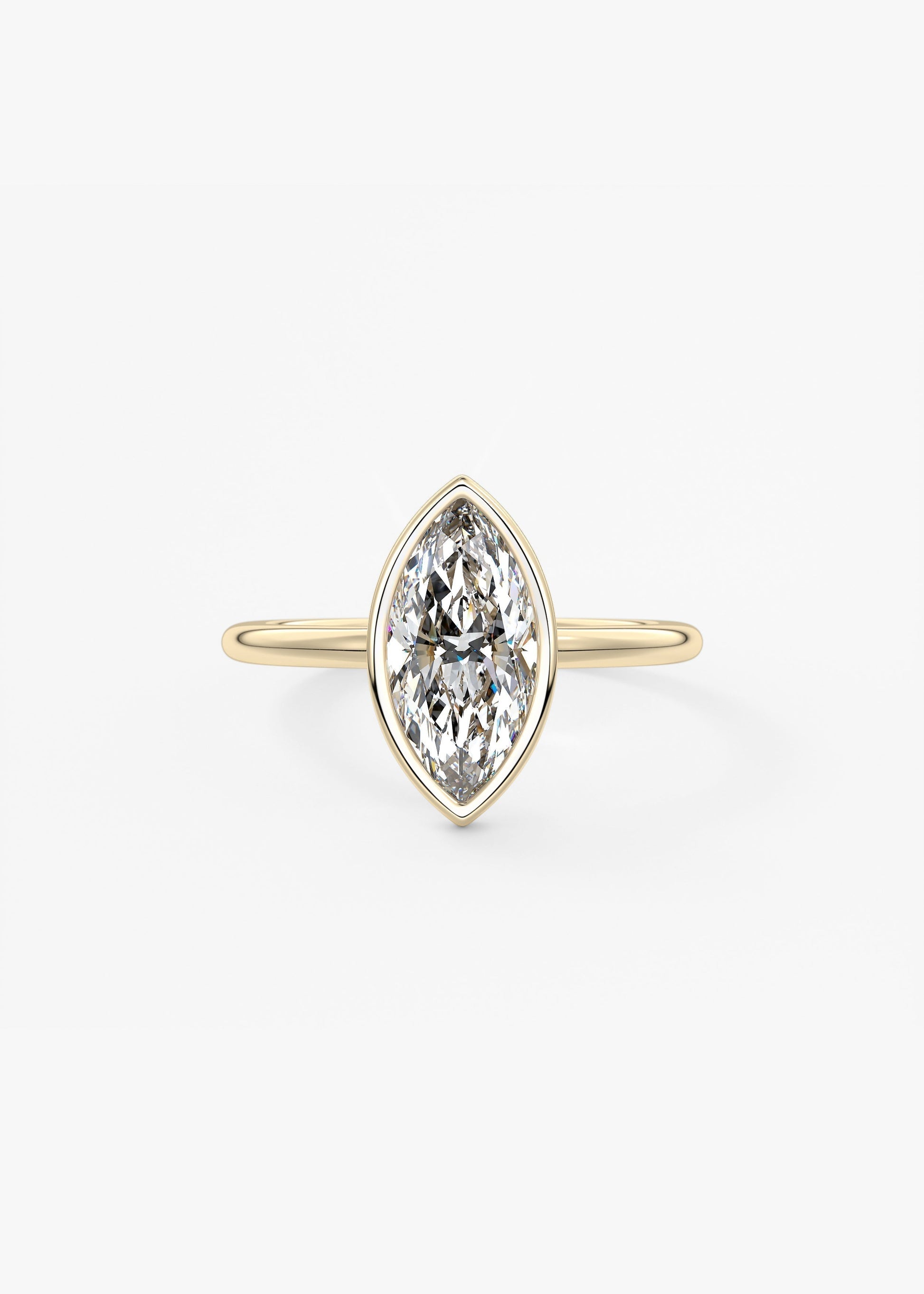 Marquise Bezel Lab Grown Diamond Engagement Ring