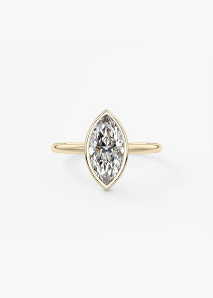 Marquise Bezel Lab Grown Diamond Engagement Ring