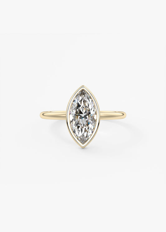 Marquise Bezel Lab Grown Diamond Engagement Ring