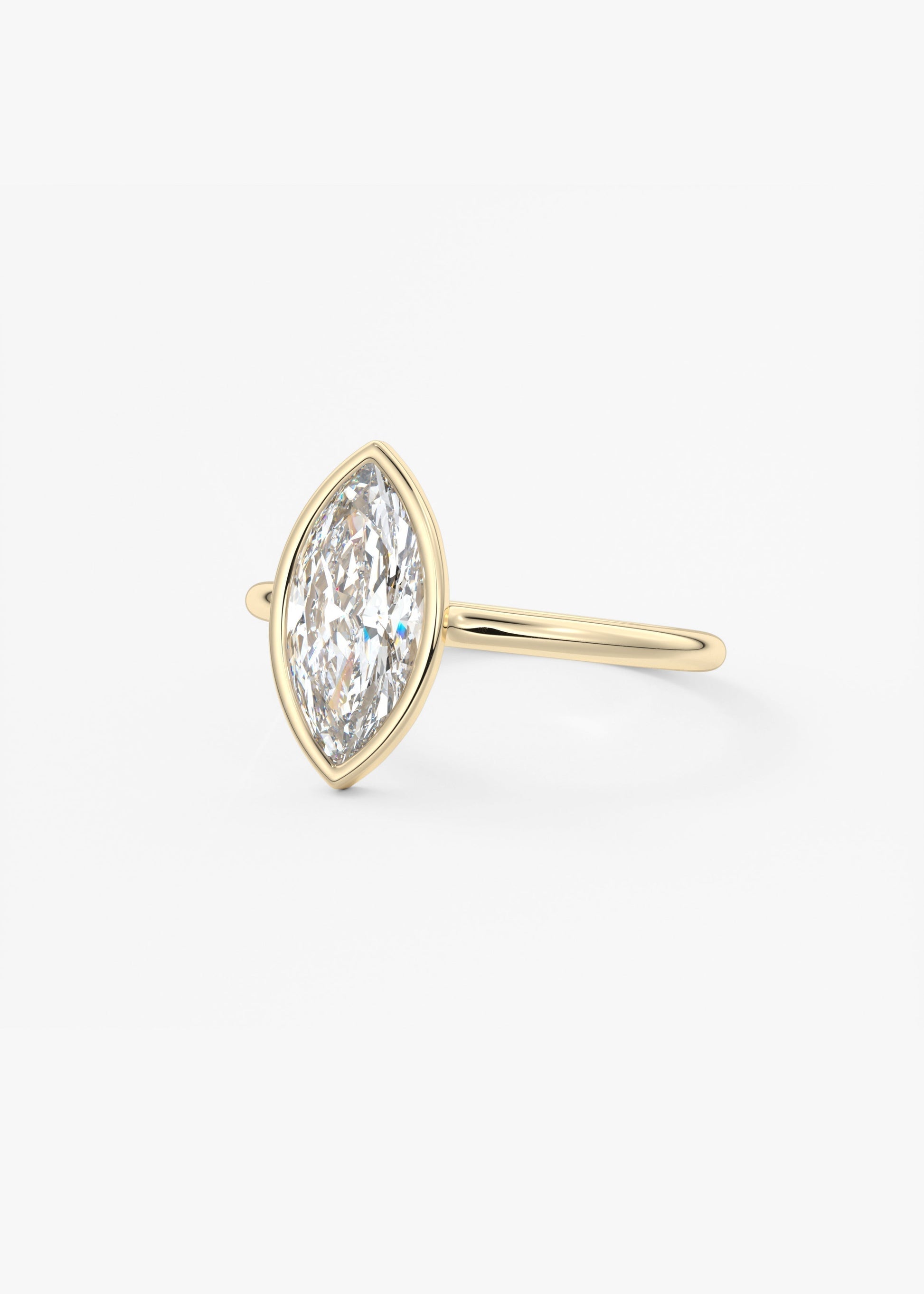 Marquise Bezel Lab Grown Diamond Engagement Ring