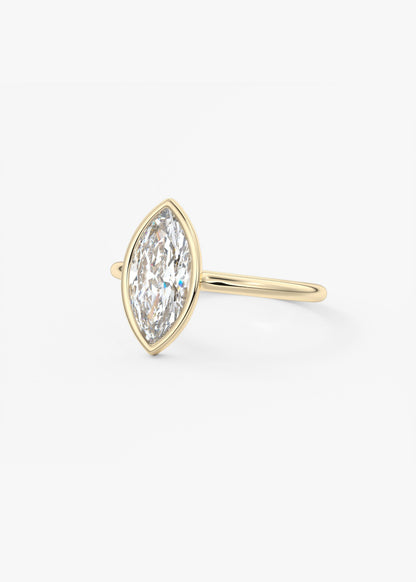 Marquise Bezel Lab Grown Diamond Engagement Ring