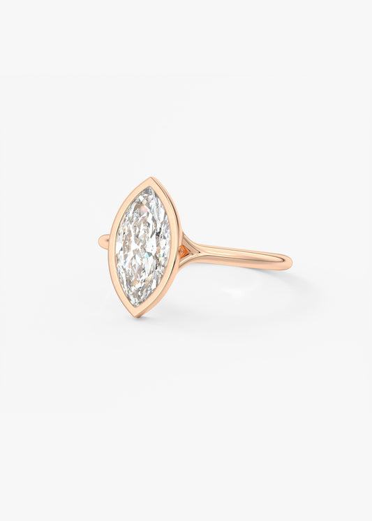 Marquise Split Shank Lab Grown Diamond Engagement Ring