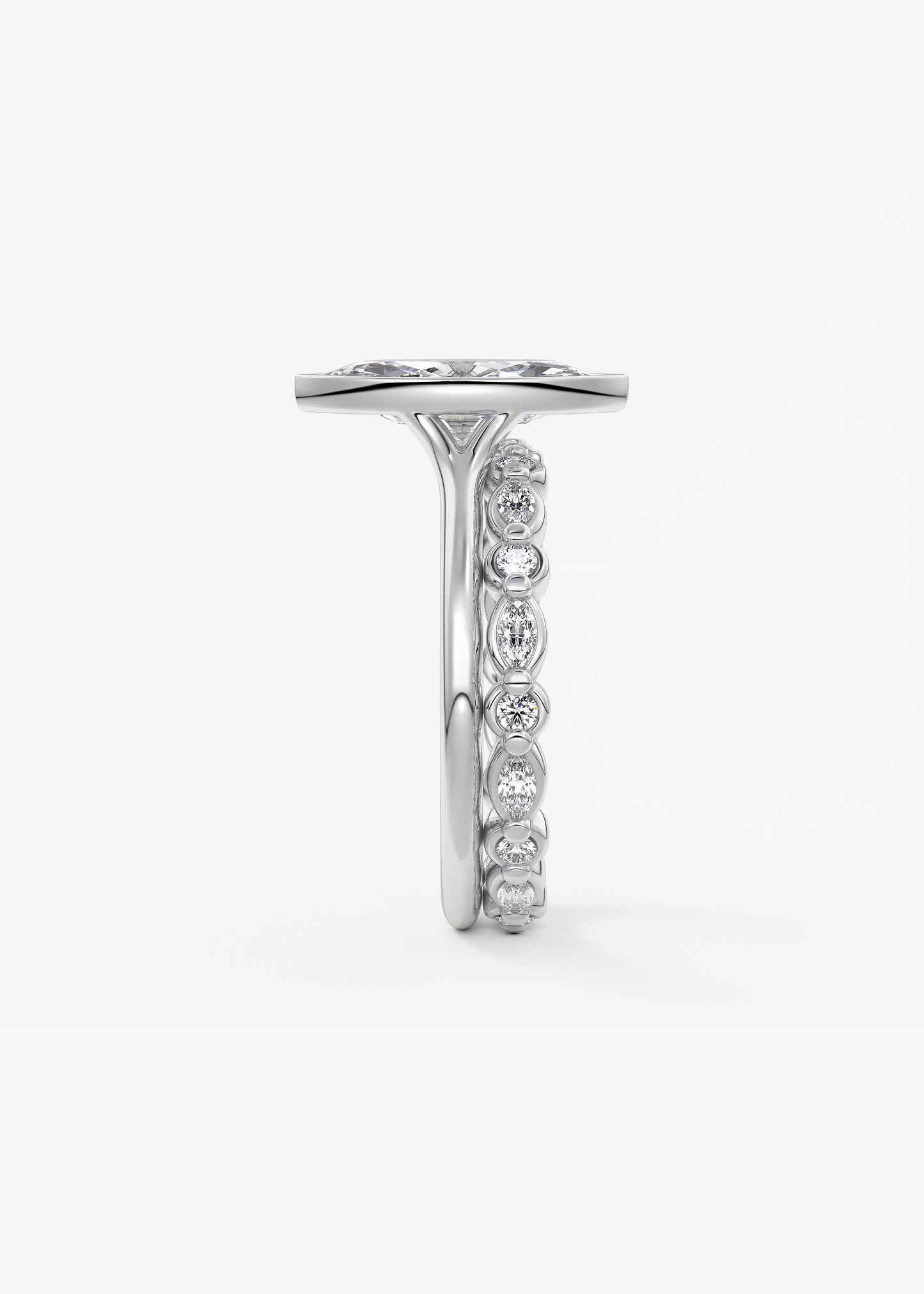 Marquise Split Shank Lab Grown Diamond Engagement Ring