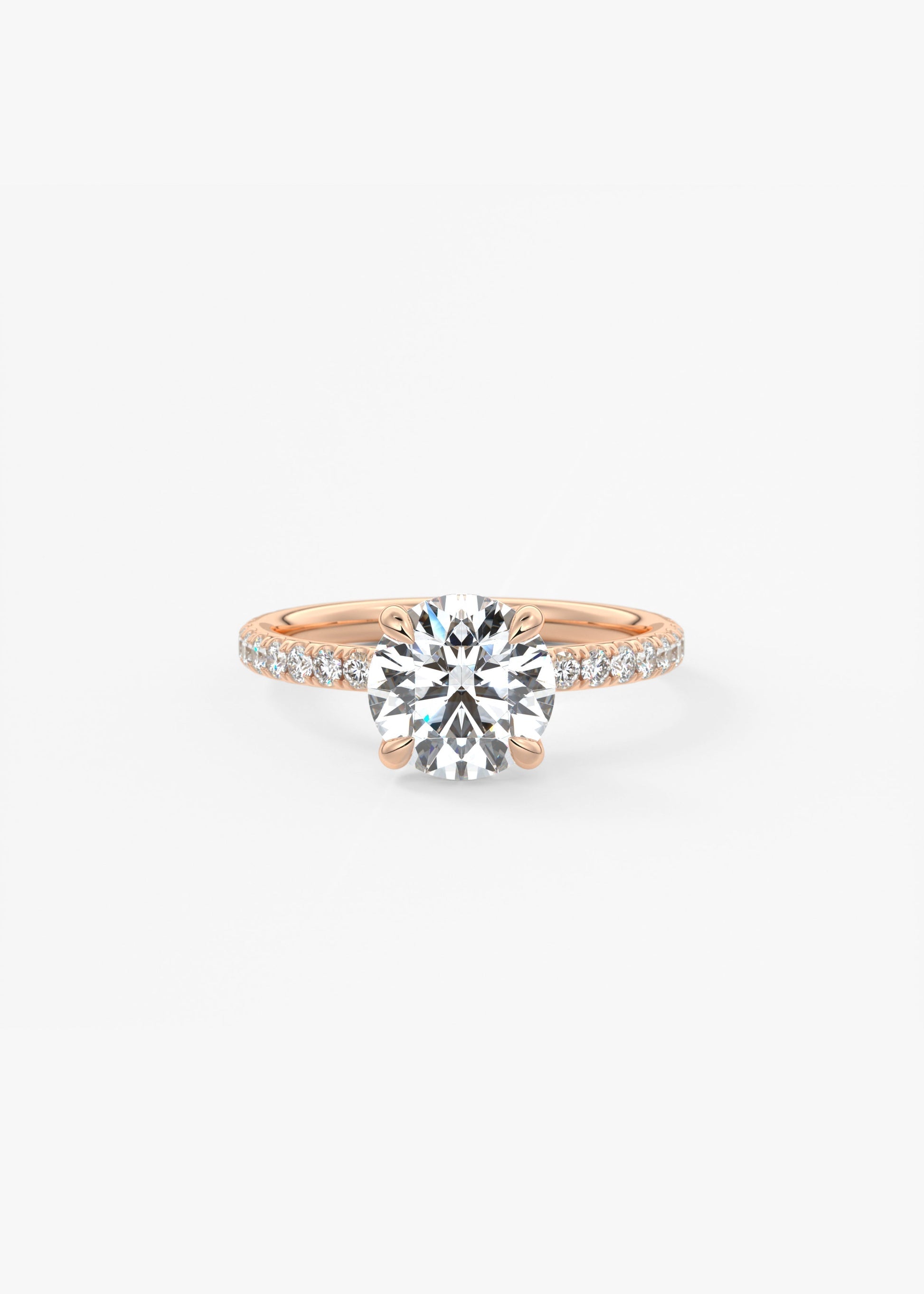 Round Pave Lab Grown Diamond Engagement Ring