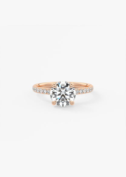 Round Pave Lab Grown Diamond Engagement Ring