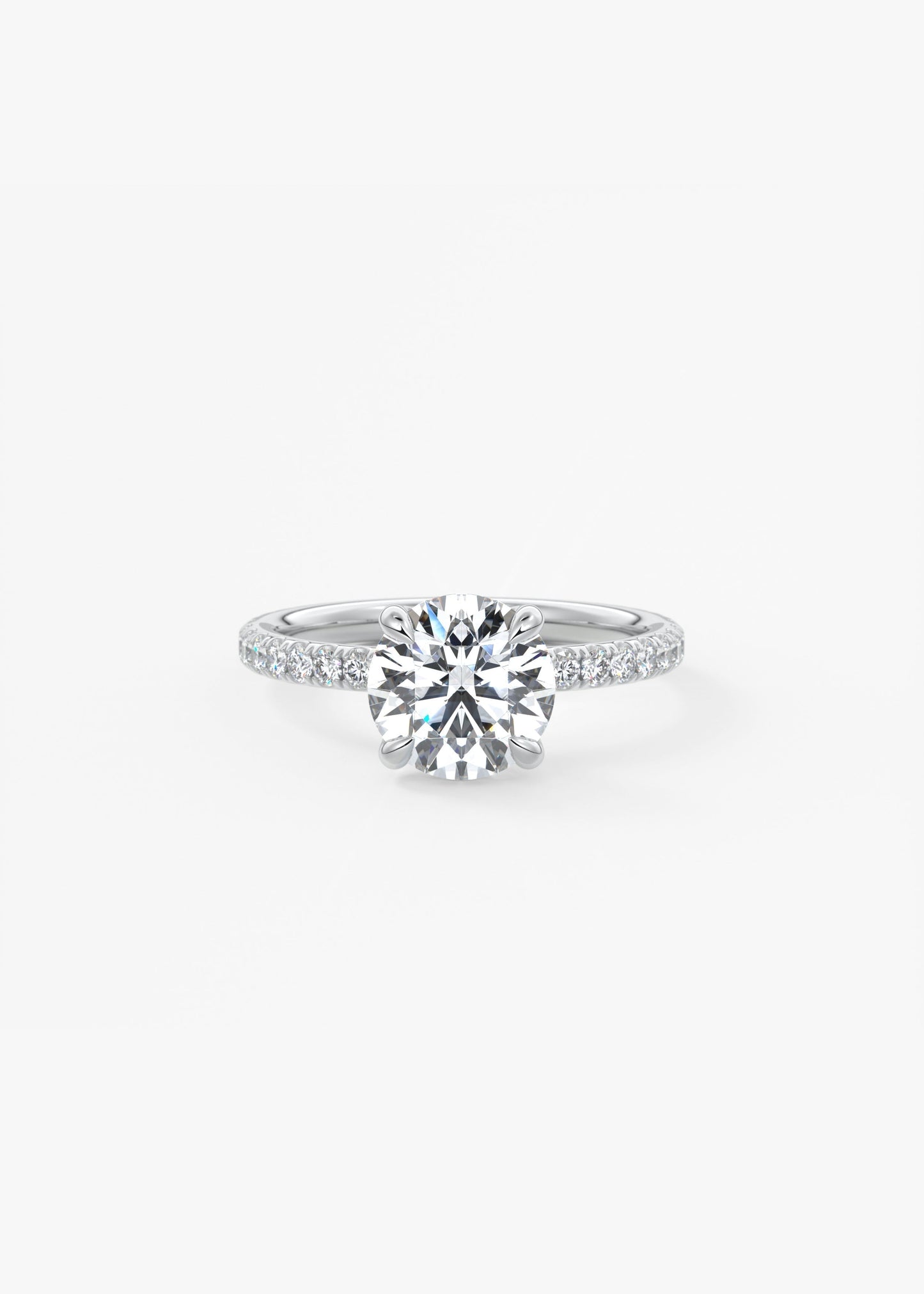 Round Pave Lab Grown Diamond Engagement Ring