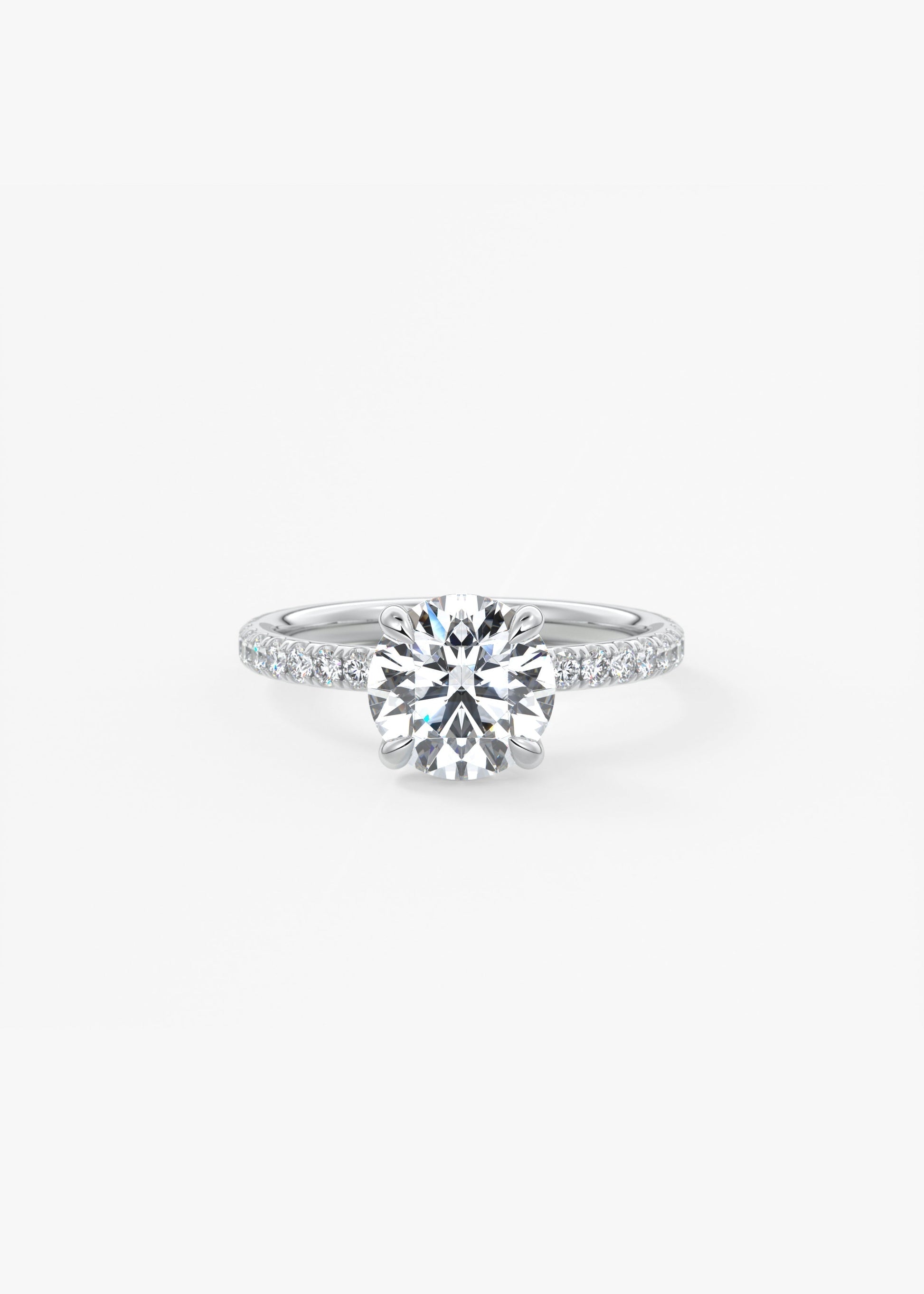 Round Pave Lab Grown Diamond Engagement Ring