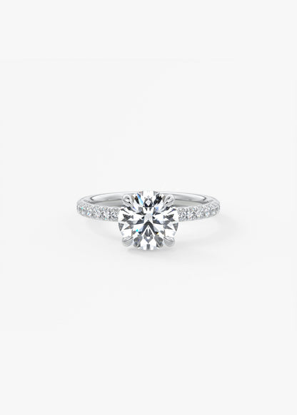 Round Pave Lab Grown Diamond Engagement Ring