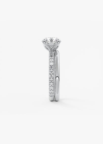 Round Pave Lab Grown Diamond Engagement Ring