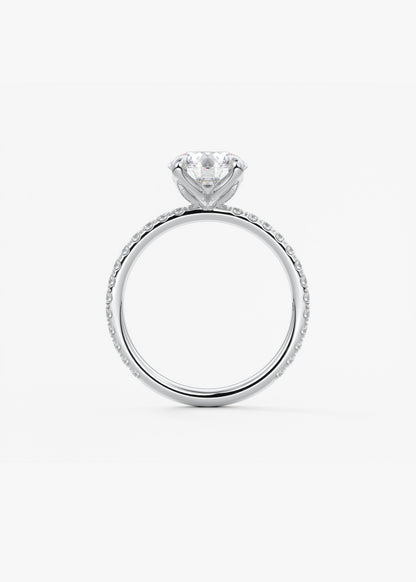 Round Pave Lab Grown Diamond Engagement Ring