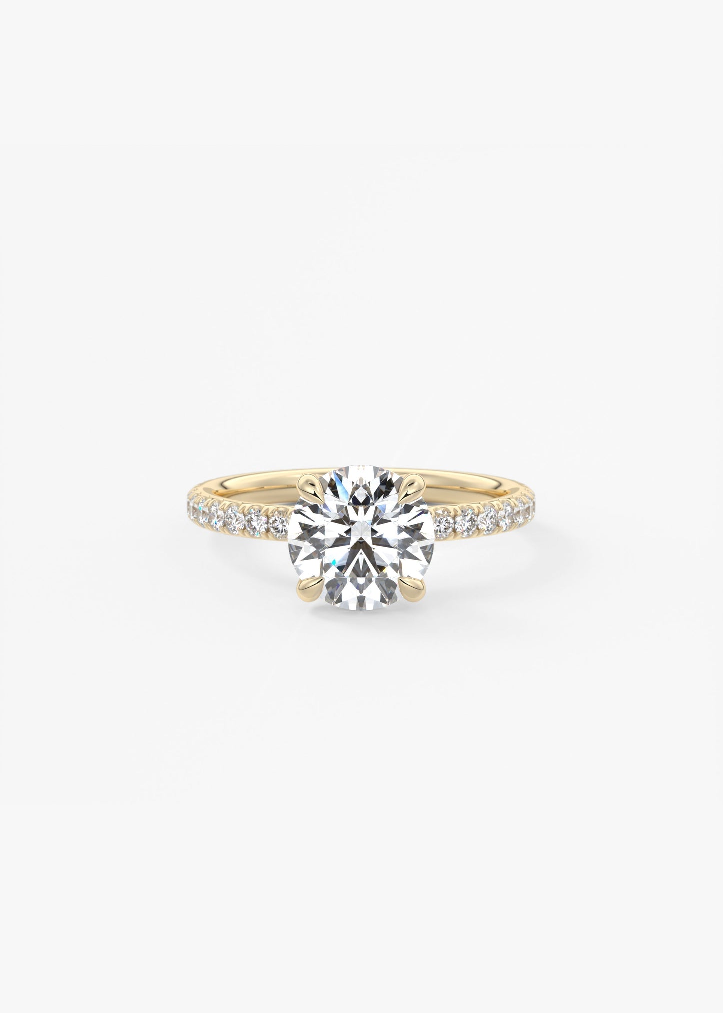 Round Pave Lab Grown Diamond Engagement Ring