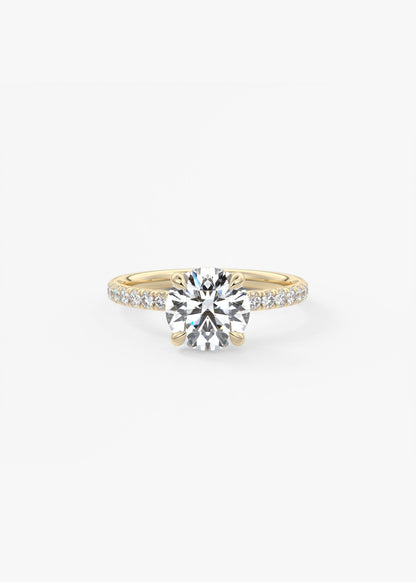 Round Pave Lab Grown Diamond Engagement Ring