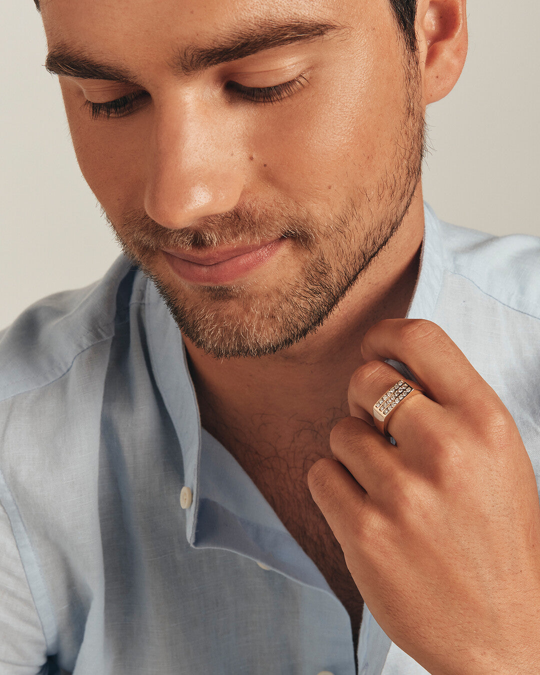 0.50 CT Round Moissanite Channel Set Men's Wedding Band in Solid Gold 1