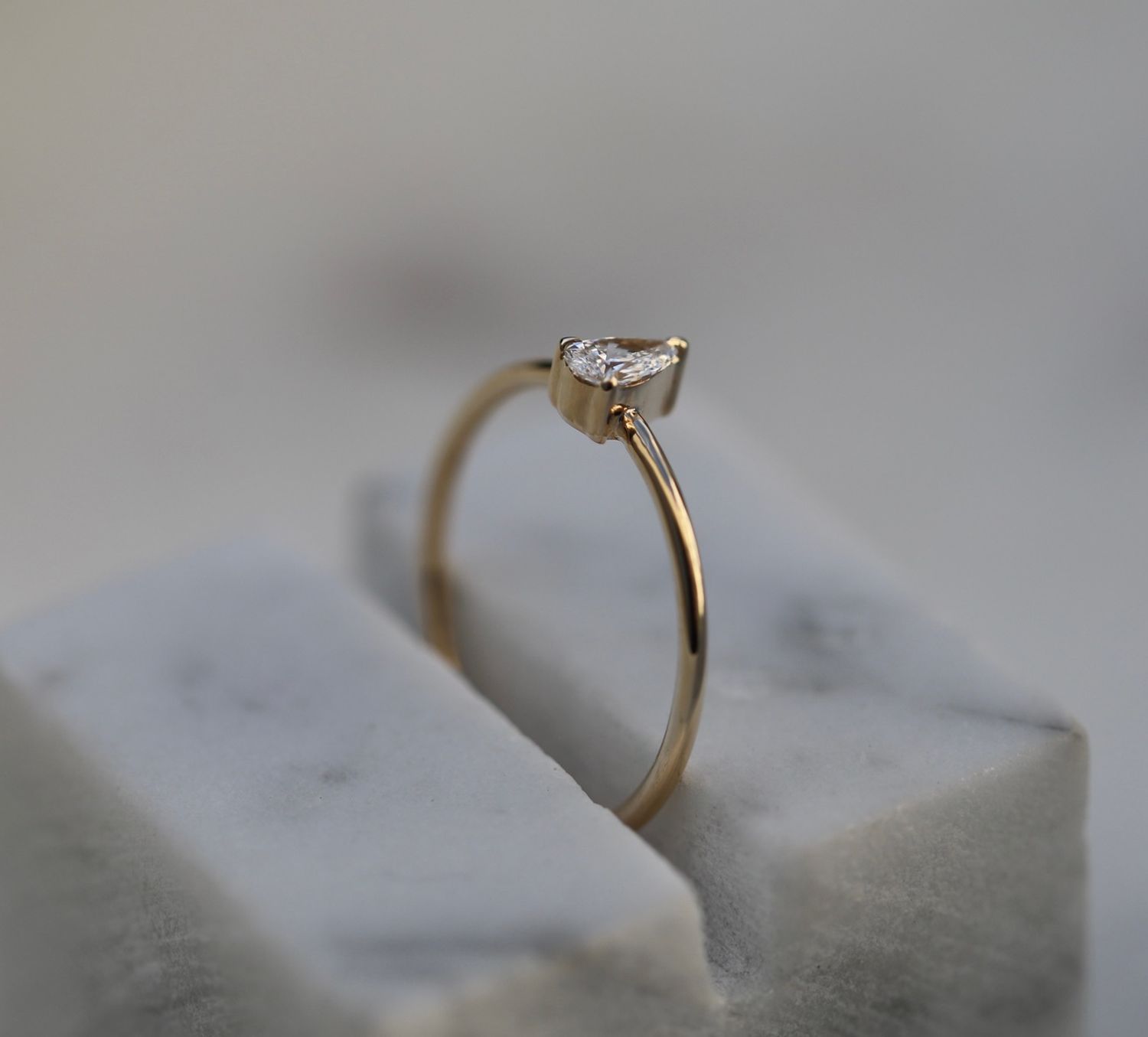 Pear Solitaire Lab Grown Diamond Engagement Ring