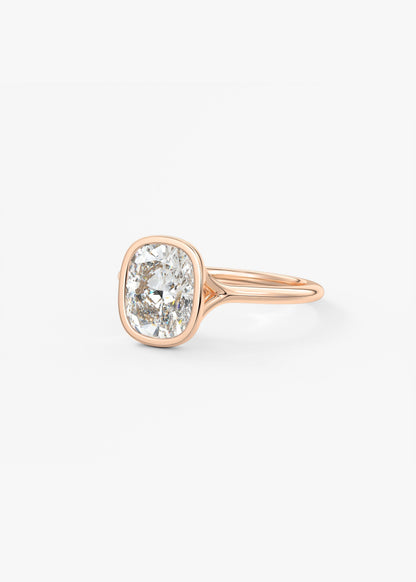 Elongated Cushion Bezel Lab Grown Diamond Engagement Ring