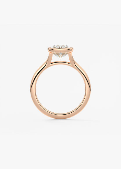 Elongated Cushion Bezel Lab Grown Diamond Engagement Ring