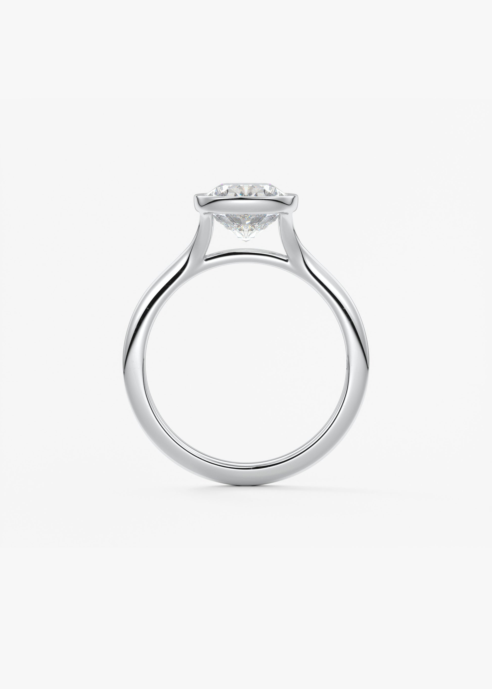 Elongated Cushion Bezel Lab Grown Diamond Engagement Ring