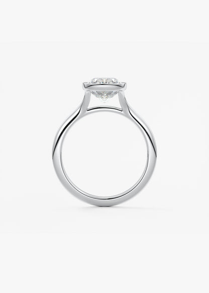 Elongated Cushion Bezel Lab Grown Diamond Engagement Ring