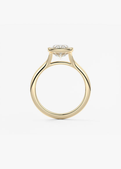 Elongated Cushion Bezel Lab Grown Diamond Engagement Ring