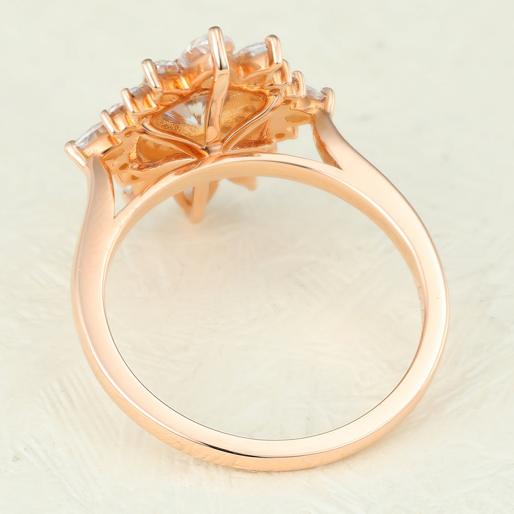Round Cluster Lab-Grown Diamond Engagement Ring