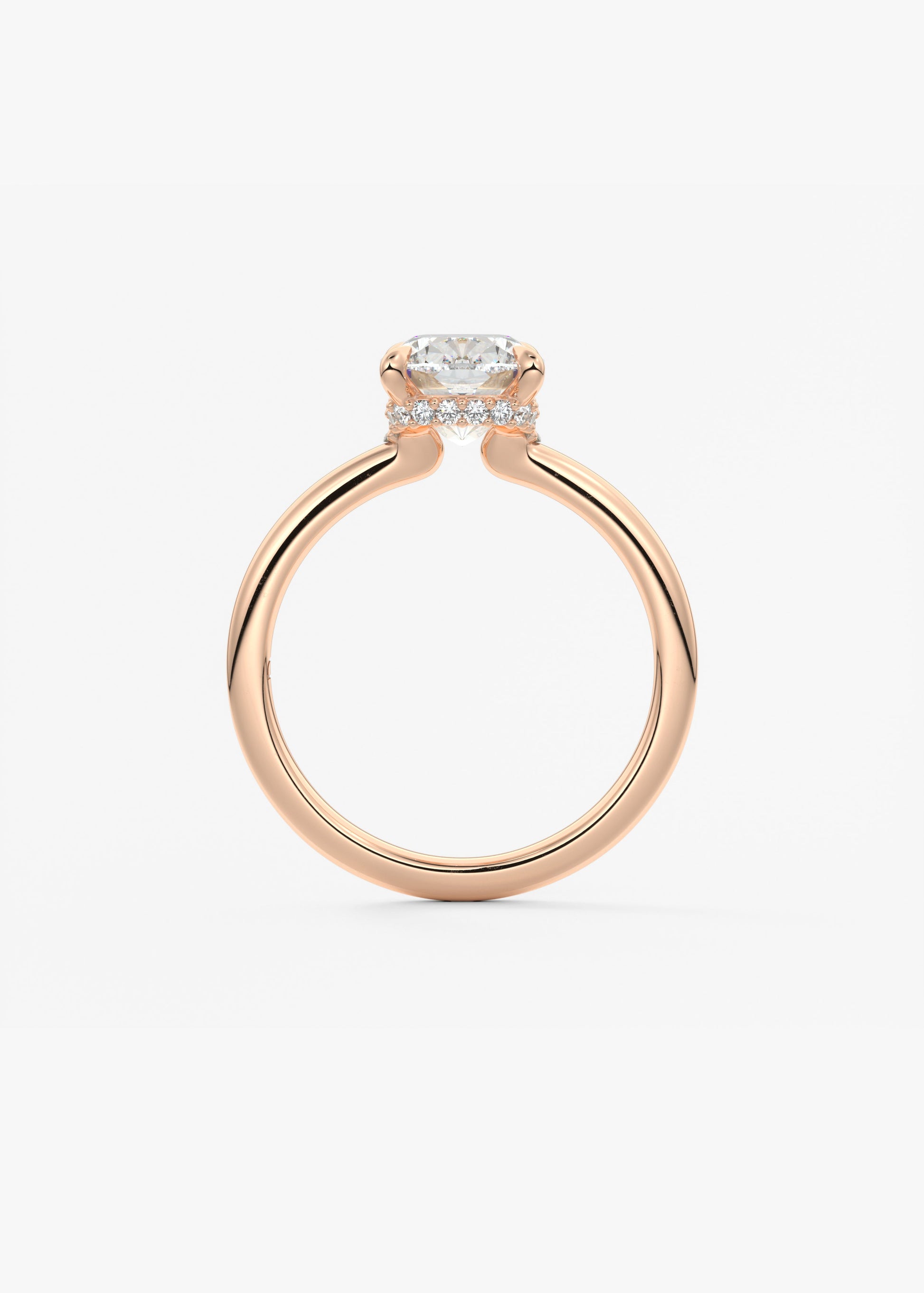 Elongated Cushion Hidden Halo Lab Grown Diamond Engagement Ring