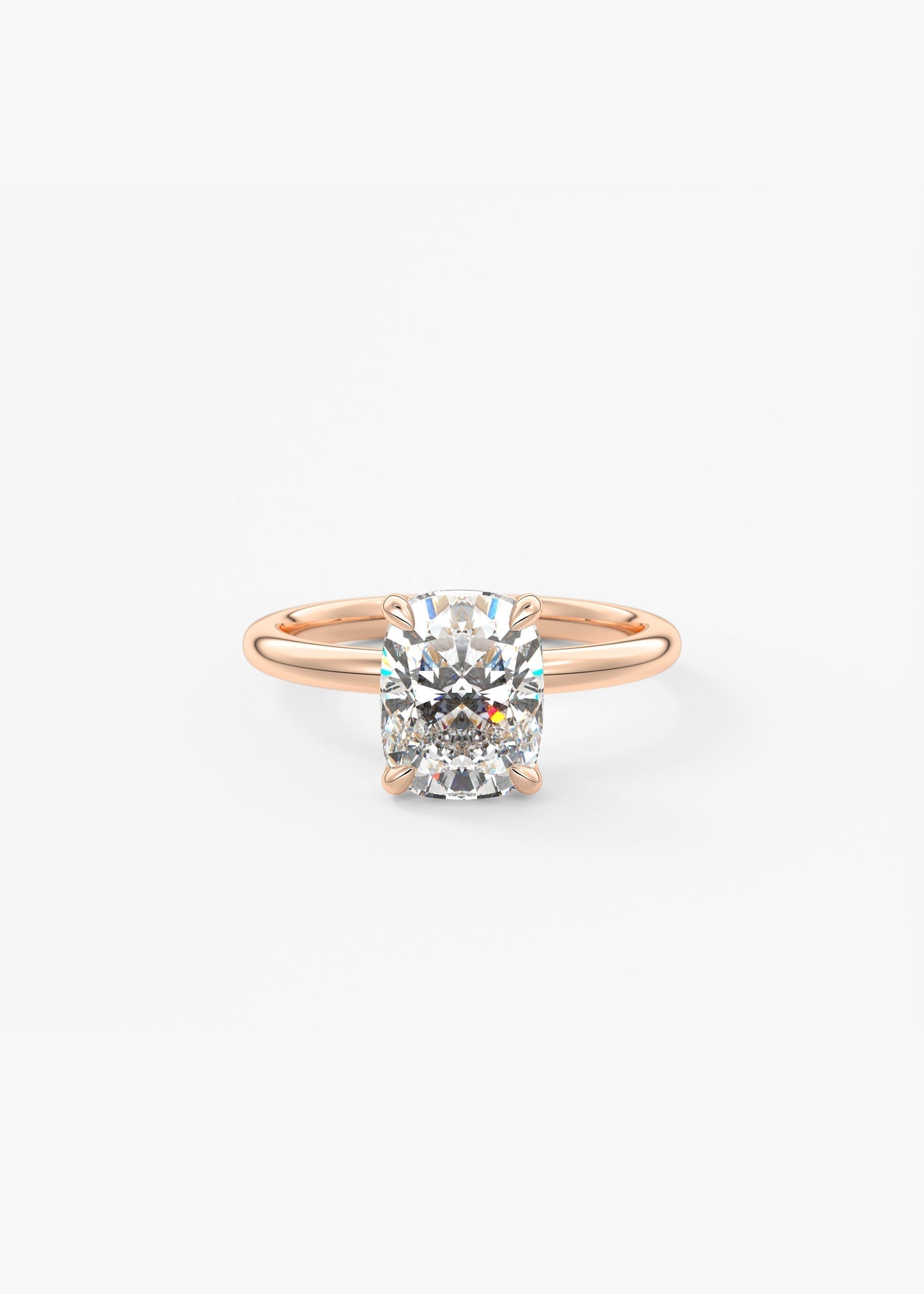 Elongated Cushion Solitaire Lab Grown Diamond Engagement Ring