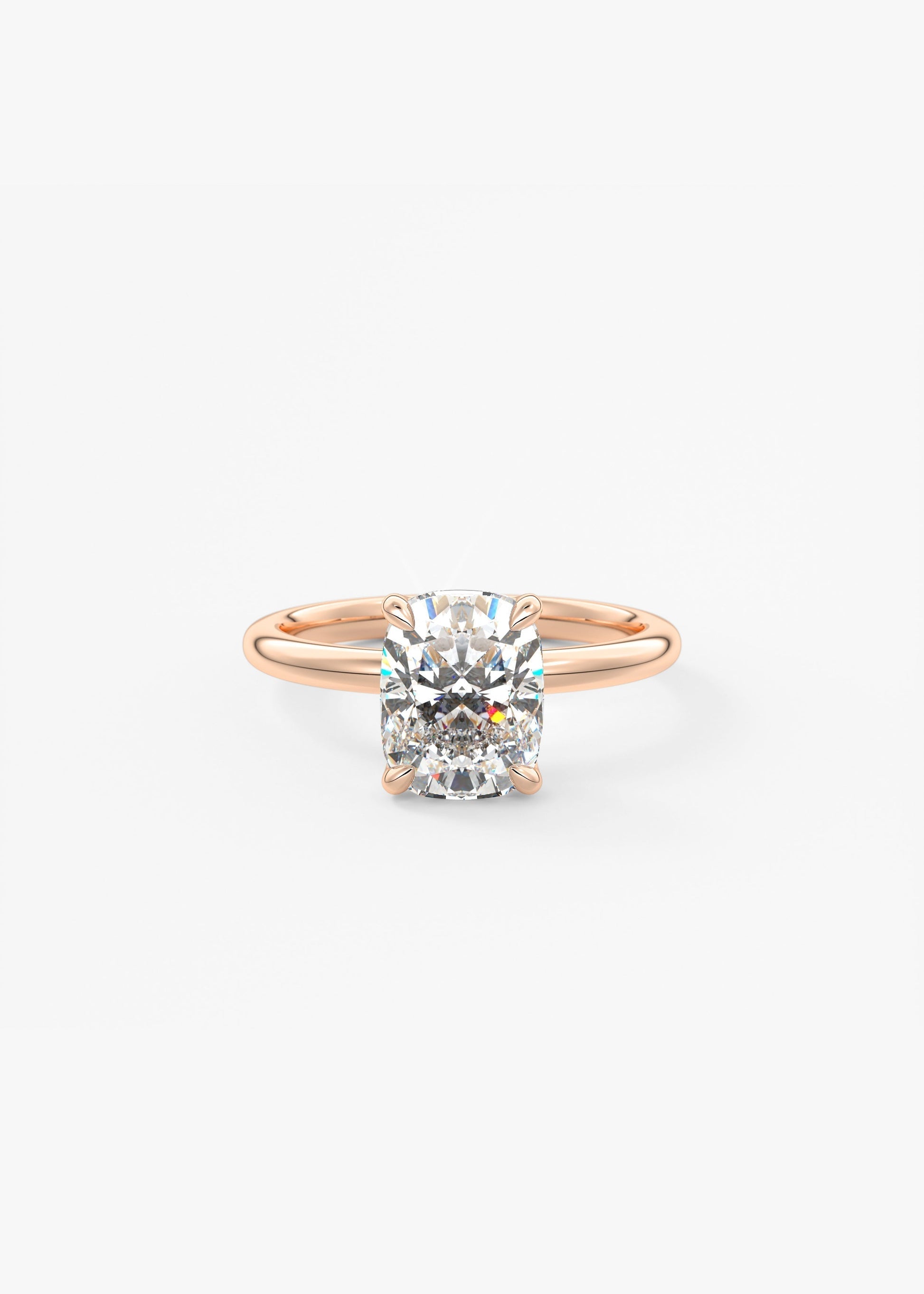 Elongated Cushion Solitaire Lab Grown Diamond Engagement Ring