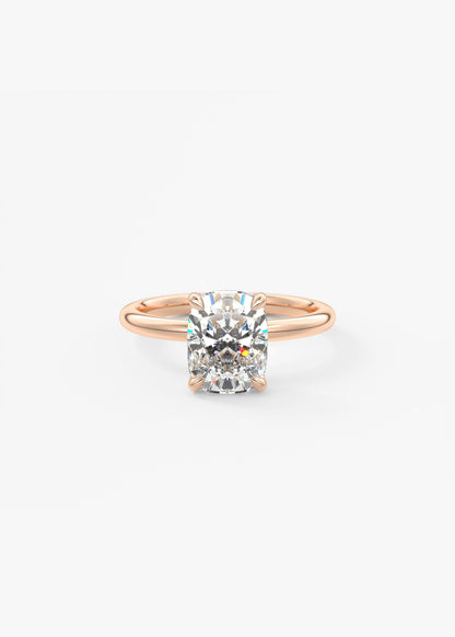 Elongated Cushion Solitaire Lab Grown Diamond Engagement Ring