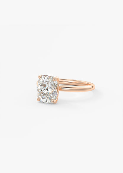 Elongated Cushion Solitaire Lab Grown Diamond Engagement Ring