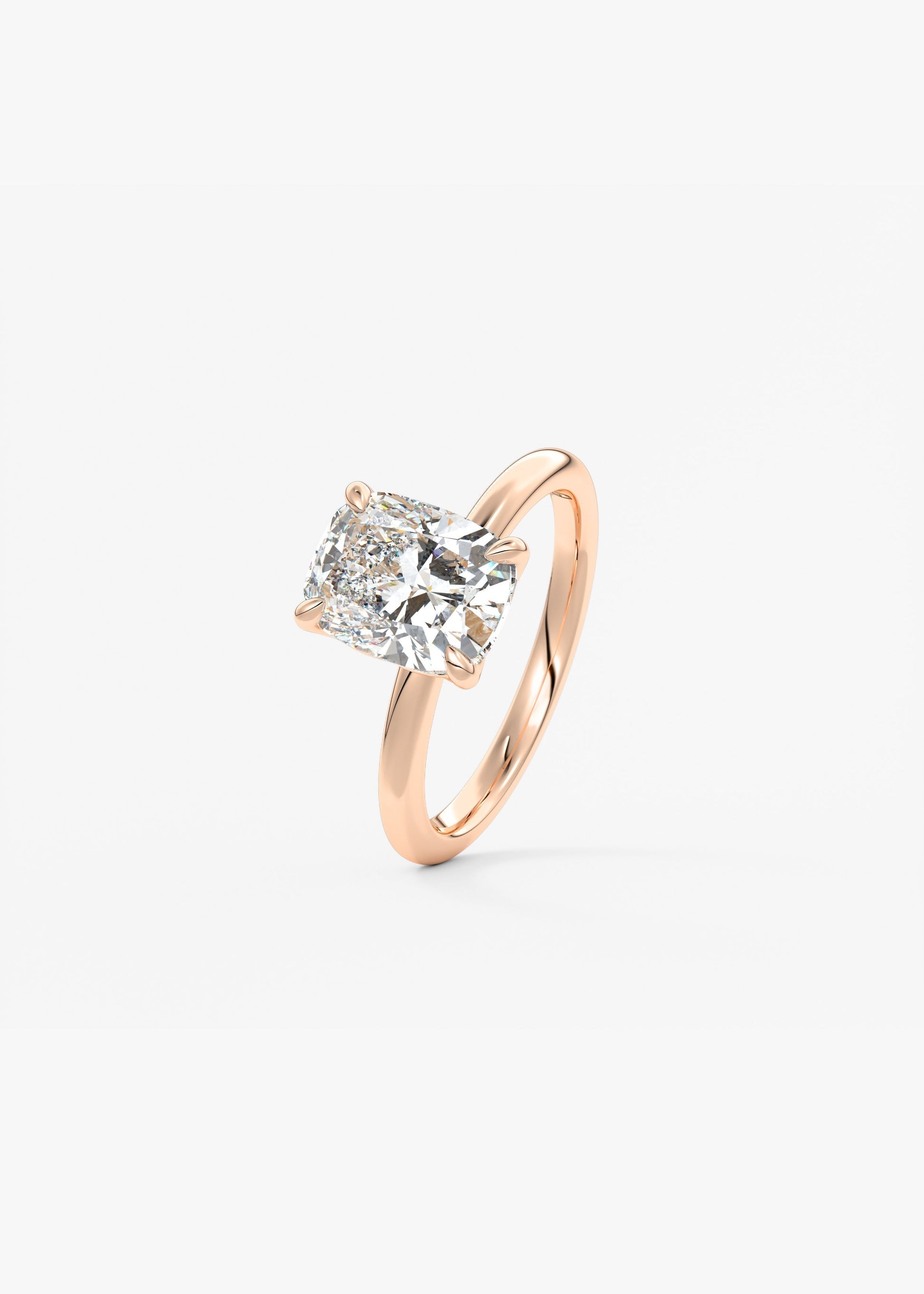 Elongated Cushion Solitaire Lab Grown Diamond Engagement Ring