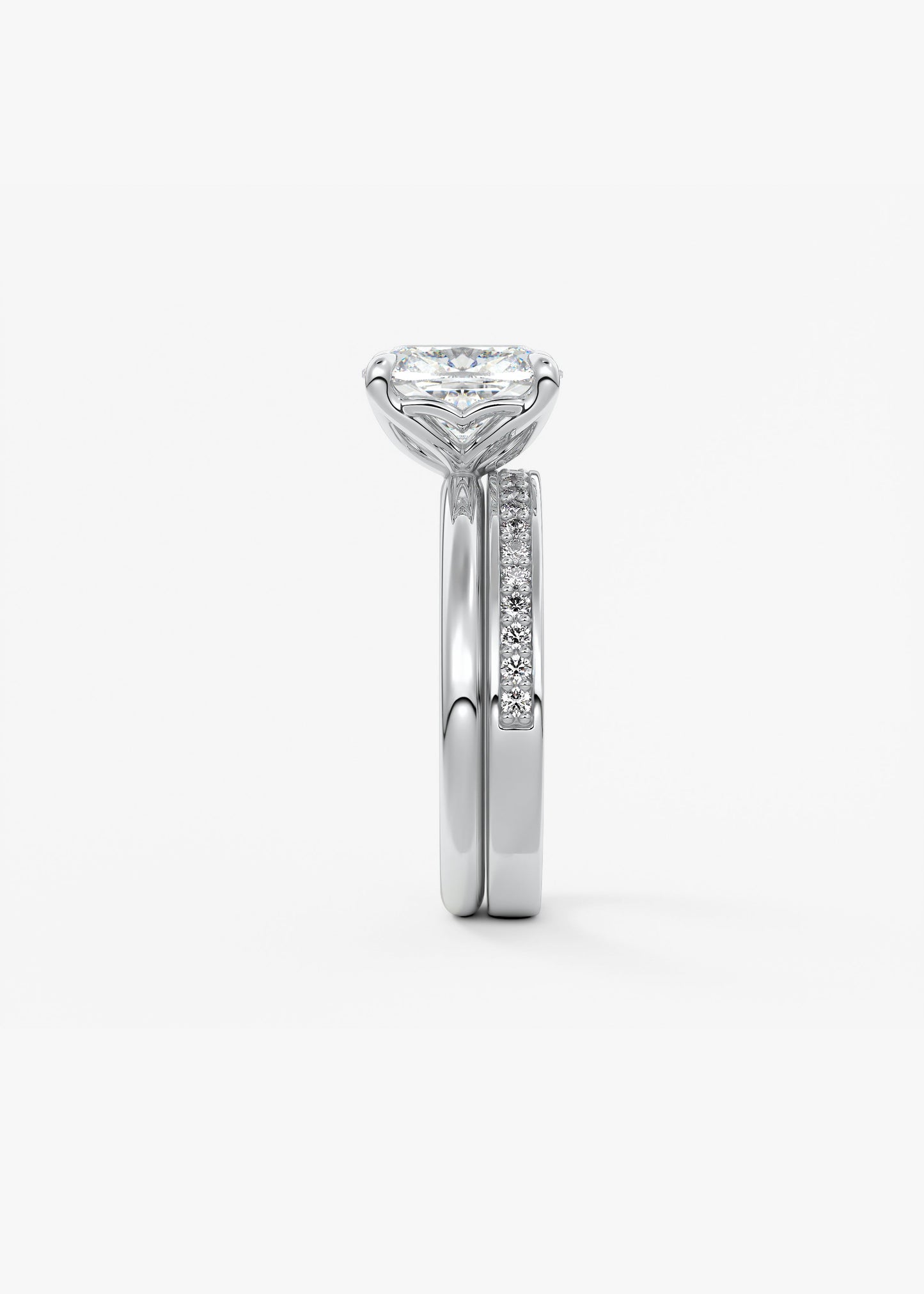 Elongated Cushion Solitaire Lab Grown Diamond Engagement Ring