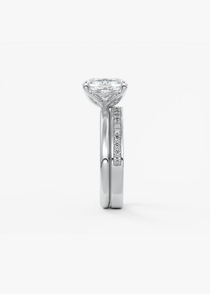 Elongated Cushion Solitaire Lab Grown Diamond Engagement Ring