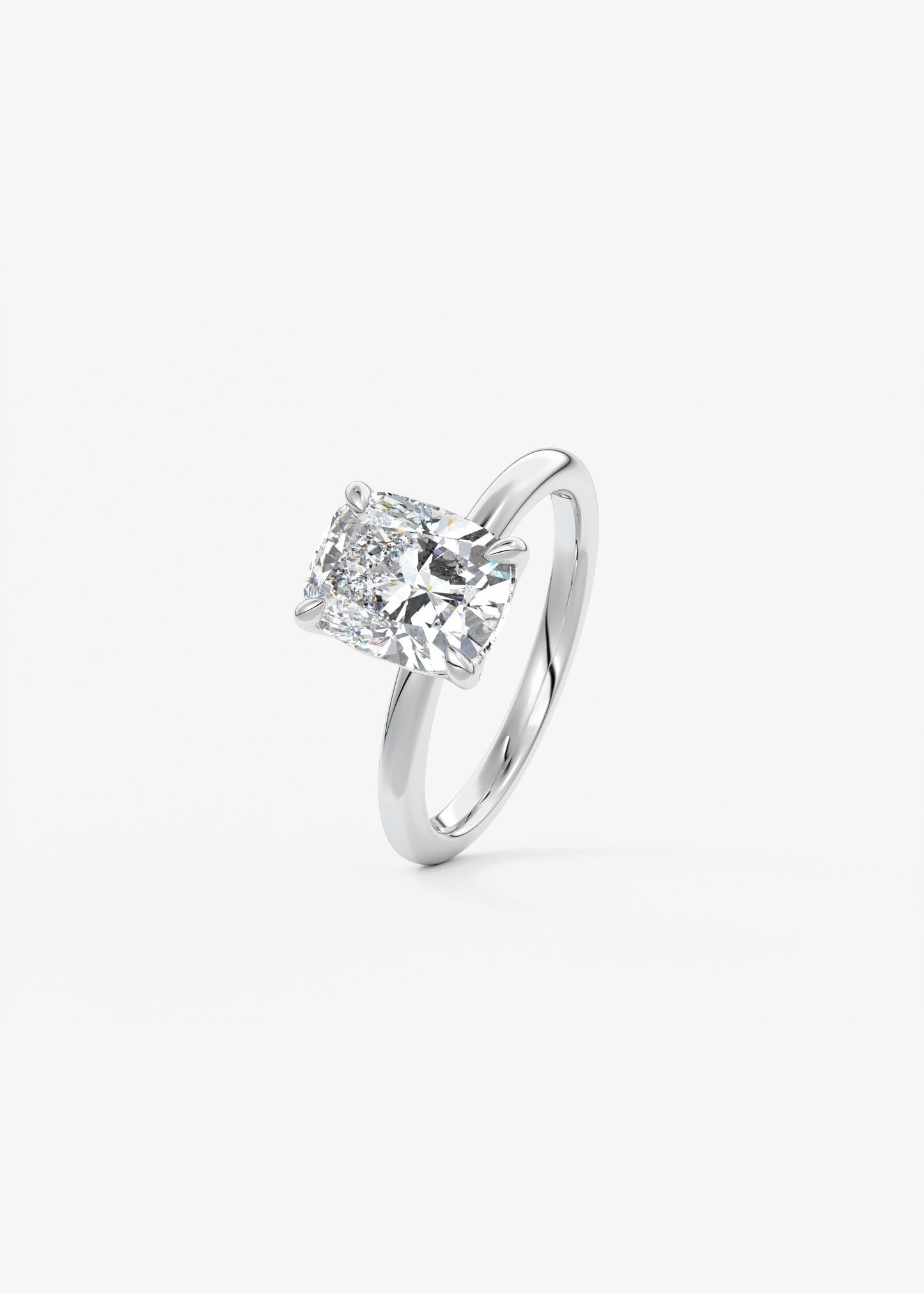 Elongated Cushion Solitaire Lab Grown Diamond Engagement Ring