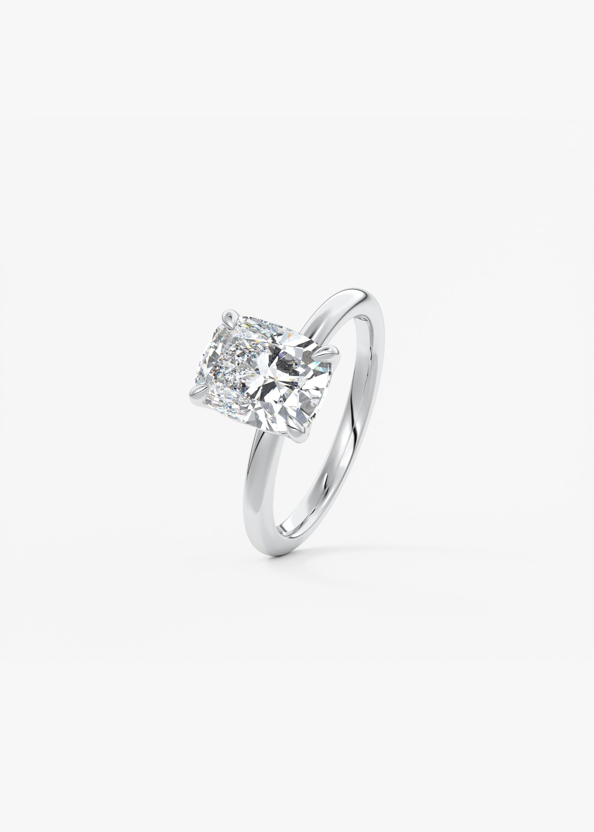 Elongated Cushion Solitaire Lab Grown Diamond Engagement Ring