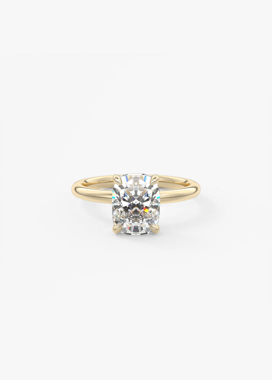 Elongated Cushion Solitaire Lab Grown Diamond Engagement Ring
