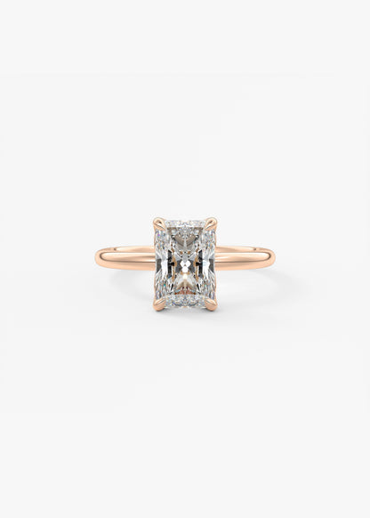 Radiant Solitaire Lab Grown Diamond Engagement Ring