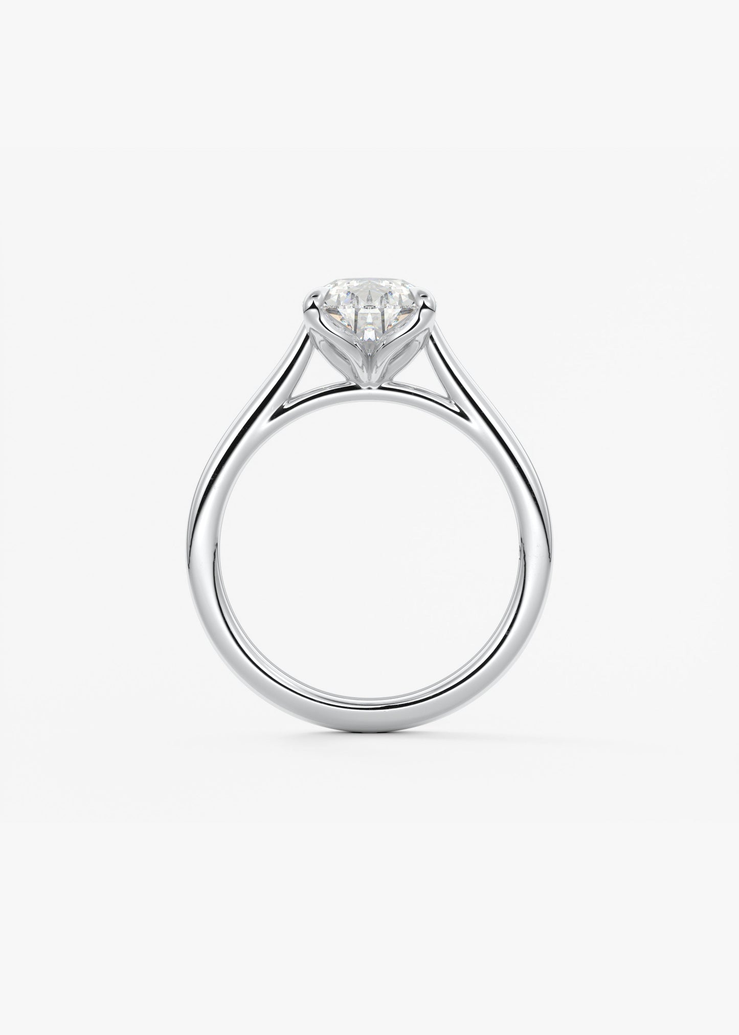Pear Solitaire Cathedral Lab Grown Diamond Engagement Ring