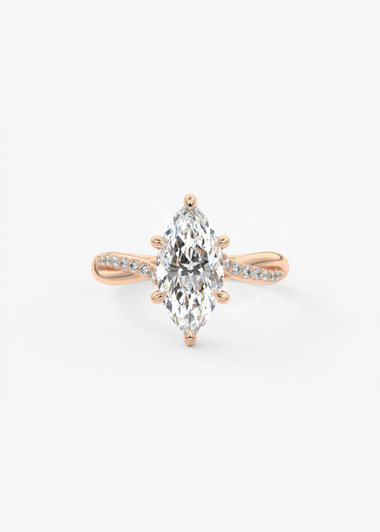 Marquise Twisted Pave Lab Grown Diamond Engagement Ring