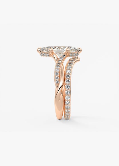 Marquise Twisted Pave Lab Grown Diamond Engagement Ring