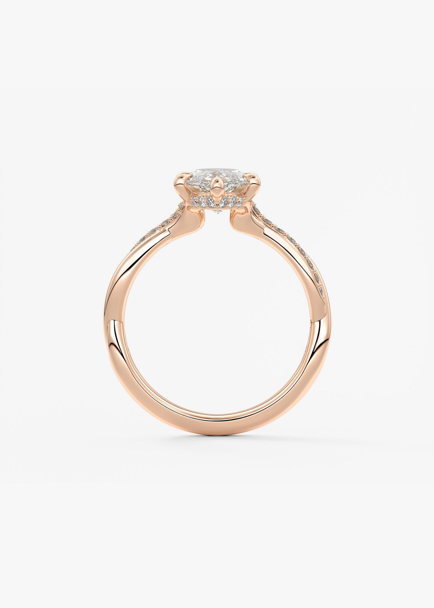 Marquise Twisted Pave Lab Grown Diamond Engagement Ring