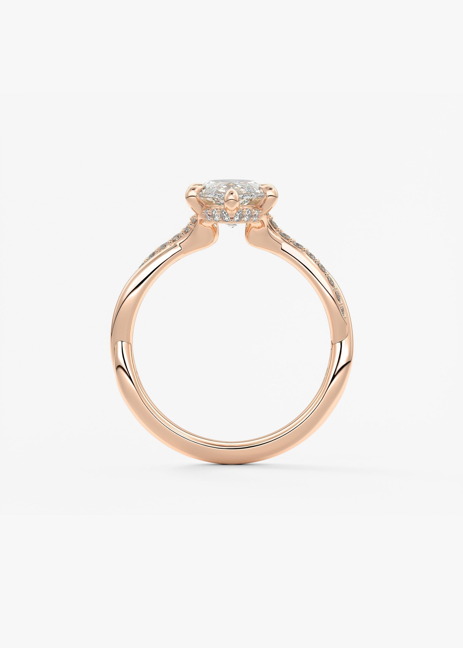 Marquise Twisted Pave Lab Grown Diamond Engagement Ring