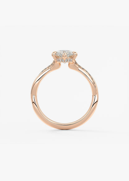 Marquise Twisted Pave Lab Grown Diamond Engagement Ring