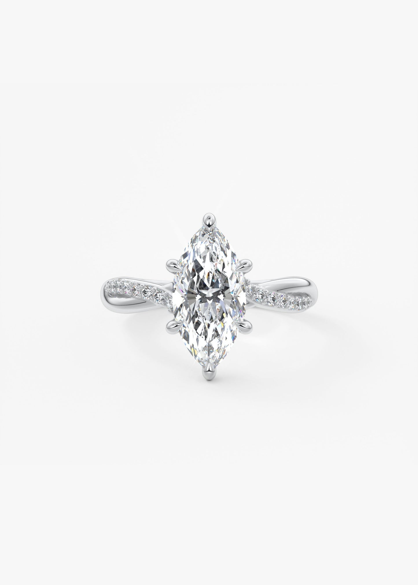 Marquise Twisted Pave Lab Grown Diamond Engagement Ring