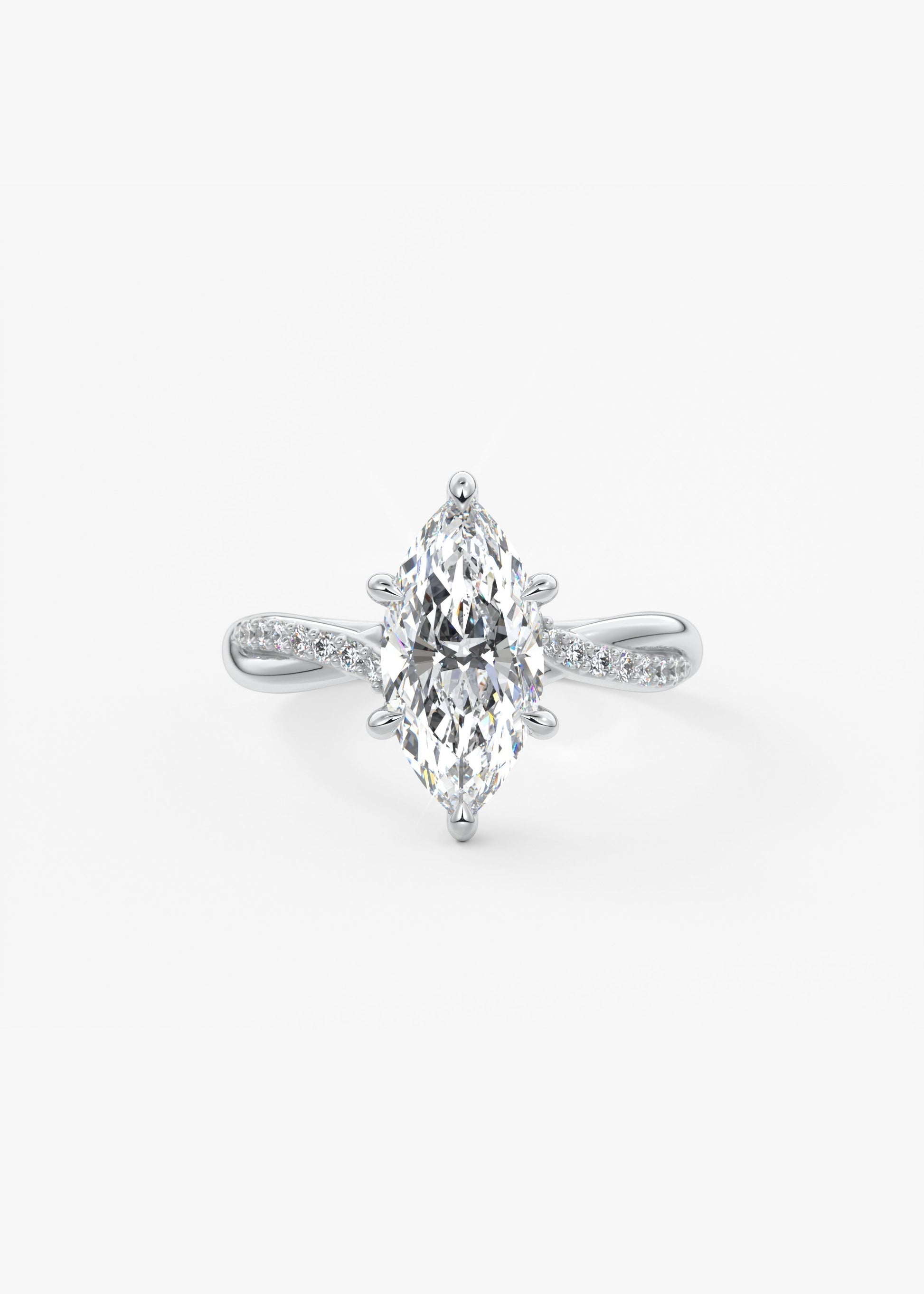 Marquise Twisted Pave Lab Grown Diamond Engagement Ring
