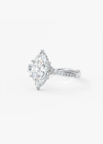 Marquise Twisted Pave Lab Grown Diamond Engagement Ring