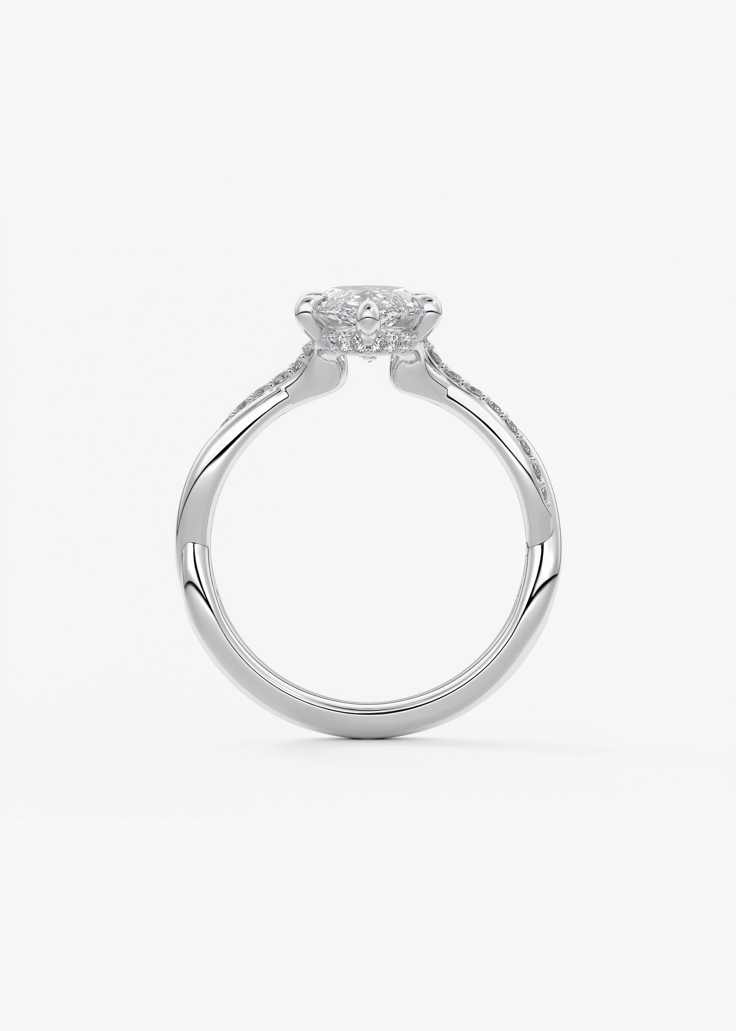 Marquise Twisted Pave Lab Grown Diamond Engagement Ring
