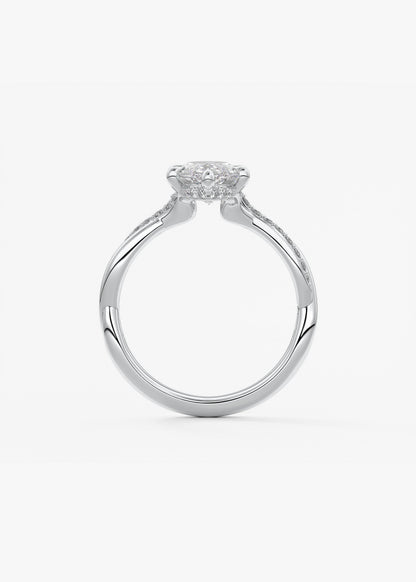 Marquise Twisted Pave Lab Grown Diamond Engagement Ring